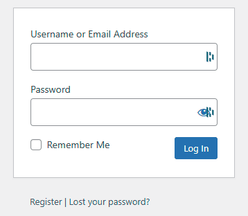 WordPress Login Screen
