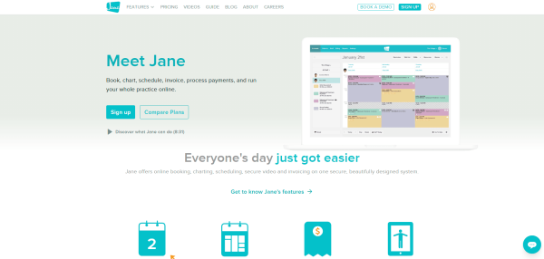 Jane App - Practice Management Software - Homepage